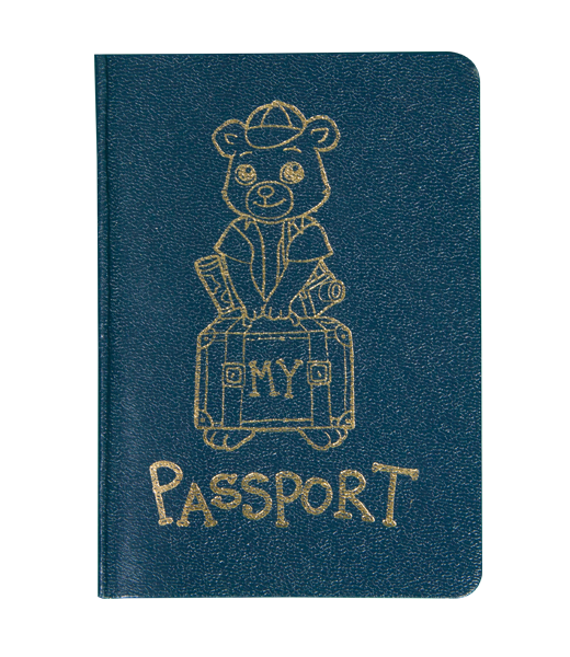 travel teddy bear with passport