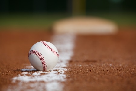 Baseball on Foul Line