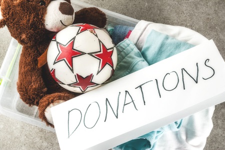 Donation box with Stuffed Animal