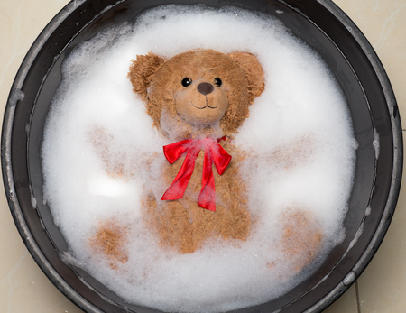 Teddy Bear in a Bath