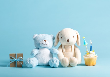 Stuffed Animals with a Cupcake