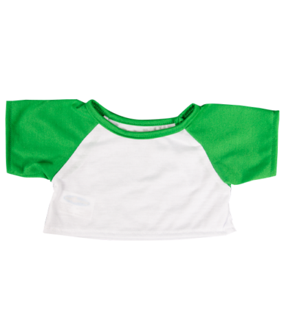 16" Baseball T-Shirt  w/Green Sleeves