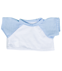 8" Baseball T-Shirt  w/Light Blue Sleeves