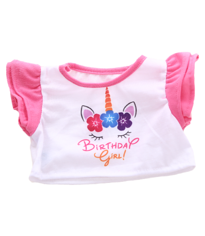 Unicorn Birthday Girl T-Shirt for Stuffed Animals
