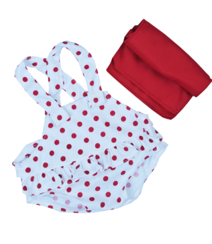 8" Red Polka Dot  Swim Suit