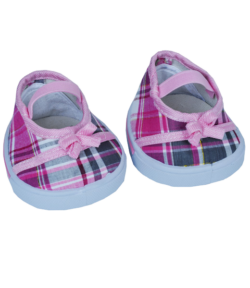 Pink Plaid Shoes for Stuffed Animals