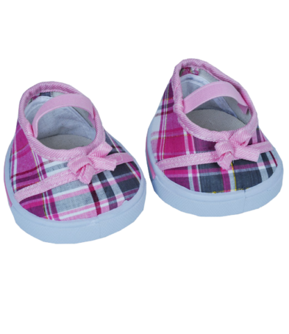 Pink Plaid Shoes for Stuffed Animals