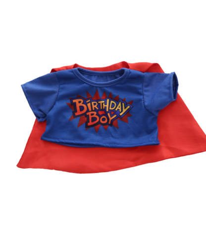 Birthday Boy T-Shirt and Cape for Stuffed Animals