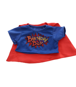 Birthday Boy t-shirt with Cape for Stuffed Animals