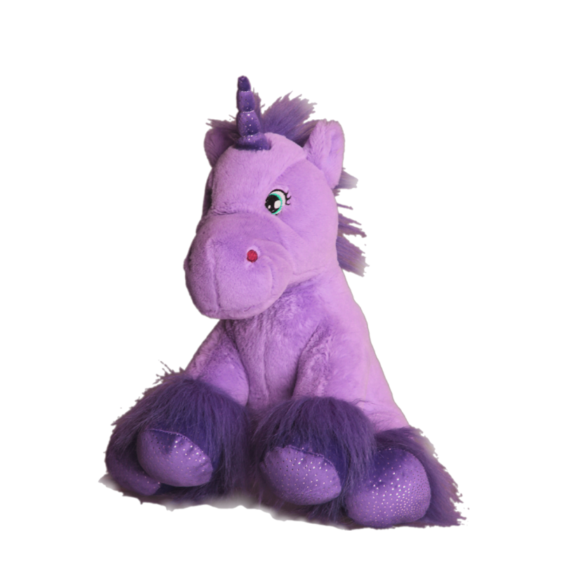 stuffed purple unicorn