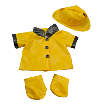 Yellow Rain Slicker with Hat and Boots for Stuffed Animals