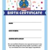 Zoo Factory Birth Certificate