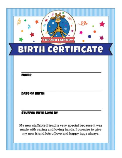 Birth Certificate from The Zoo Factory