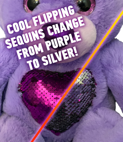 Glitz Purple Bear Heart