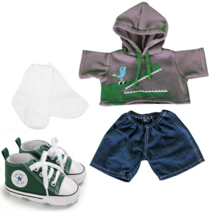 16" Crocodile Hoodie, Shorts & Tennis Shoes
