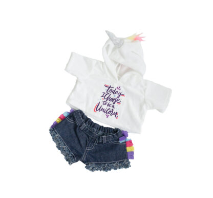 16" Unicorn Hoodie Outfit w/Pink Sparkle Tennis Shoes - Image 2