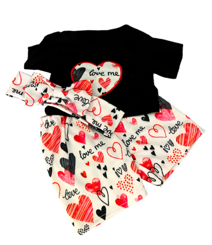 16" Funky Hearts Outfit w/Headband - Image 2