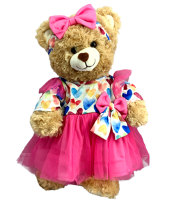 8" Pink Hearts Dress w/Headband