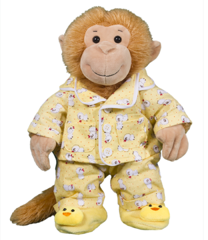 8" Yellow Chicken Pajama's w/Slippers