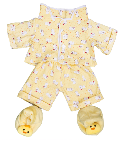 8" Yellow Chicken Pajama's w/Slippers - Image 2