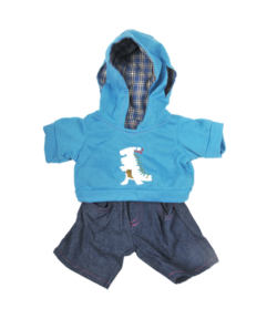 16" Dinosaur Hoodie & Jeans