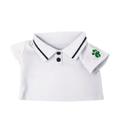 16" White Polo with Paw Print